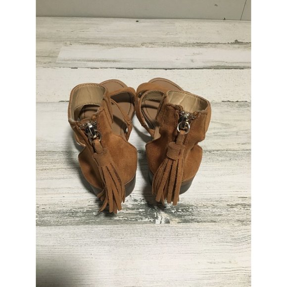 Rock & Candy Honee by Zigi girls tan suede look sandals tassels size 2 - Picture 3 of 6